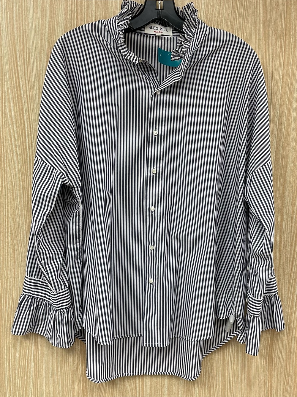 Alex Mill gray pinstripe top size large